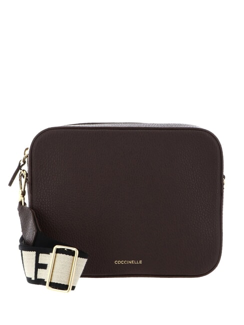 COCCINELLE TEBE Small textured leather bag brunette - Women’s Bags