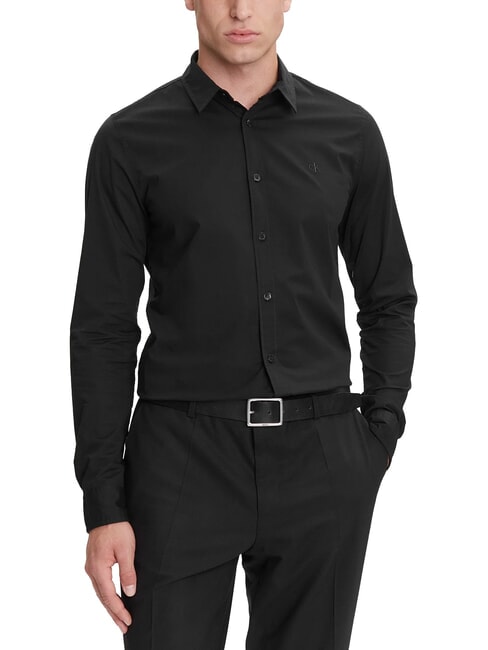 CALVIN KLEIN CK JEANS Slim fit stretch long-sleeved shirt ck black - Men's Shirts
