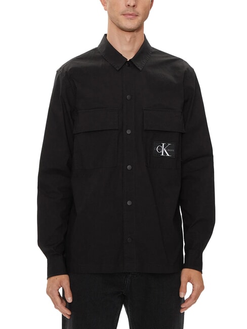 CALVIN KLEIN CK JEANS Relaxed fit long-sleeved cargo shirt ck black - Men's Shirts