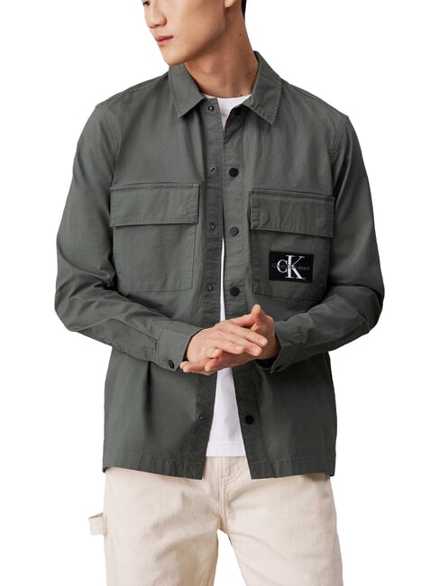 CALVIN KLEIN CK JEANS Relaxed fit long-sleeved cargo shirt endless grey - Men's Shirts