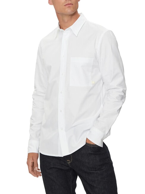 CALVIN KLEIN CK JEANS Slim fit cotton long-sleeved shirt bright white - Men's Shirts