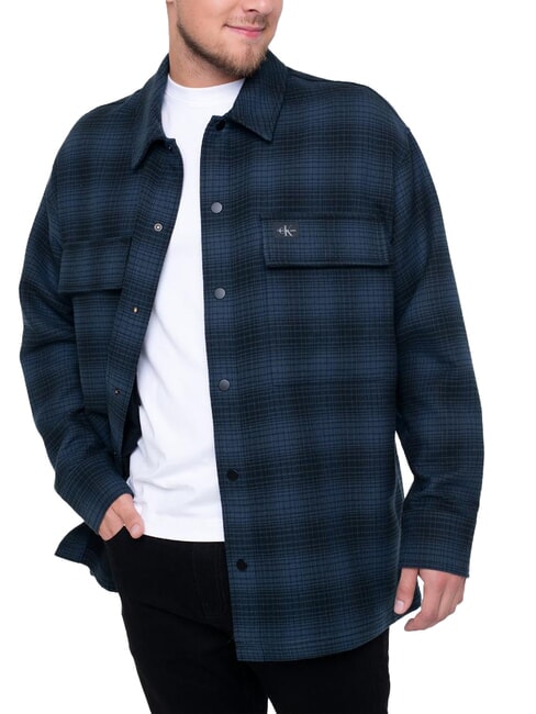 CALVIN KLEIN CK JEANS Oversized checked long-sleeved shirt black / ink check - Men's Shirts