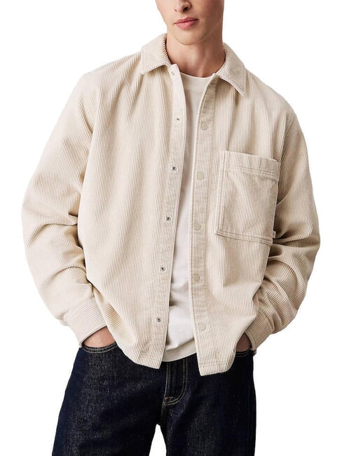 CALVIN KLEIN CK JEANS Relaxed fit corduroy long-sleeved shirt pelican - Men's Shirts