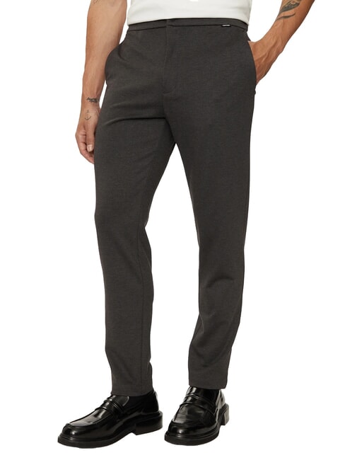 CALVIN KLEIN CK Slim fit trousers with elastic waist dark gray heather - Trousers