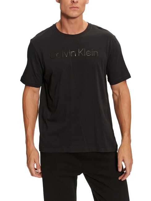 CALVIN KLEIN CK PERFORMANCE Short-sleeved T-shirt with embossed logo black beauty - T-shirt