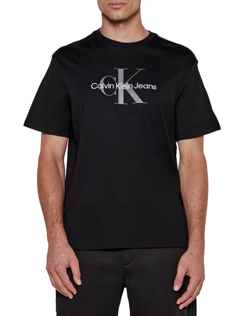 CALVIN KLEIN CK JEANS Short-sleeved cotton T-shirt with logo black - T-shirt