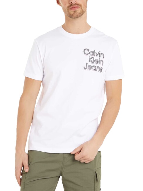 CALVIN KLEIN CK JEANS 3D logo print short-sleeved T-shirt bright white - T-shirt