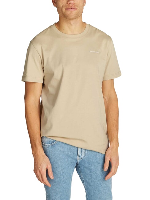 CALVIN KLEIN CK JEANS Multibox print t-shirt, regular fit pale khaki - T-shirt