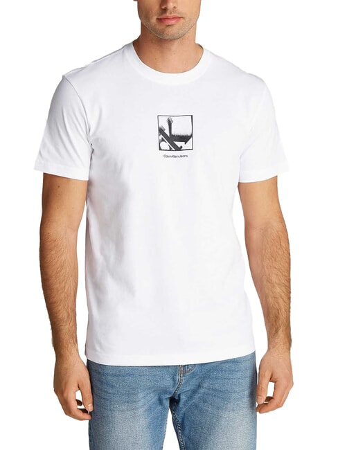CALVIN KLEIN CK JEANS Short-sleeved T-shirt with box logo print bright white - T-shirt