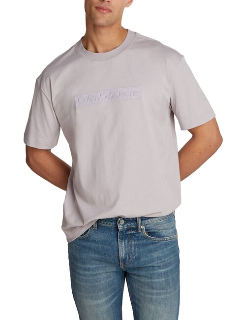 CALVIN KLEIN CK JEANS Embroidered Box Tee regular fit t-shirt gull gray - T-shirt