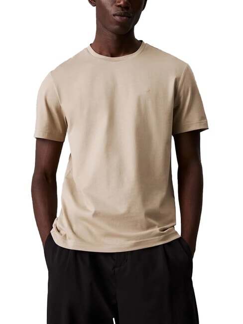 CALVIN KLEIN CK Short-sleeved T-shirt in smooth cotton fresh clay - T-shirt