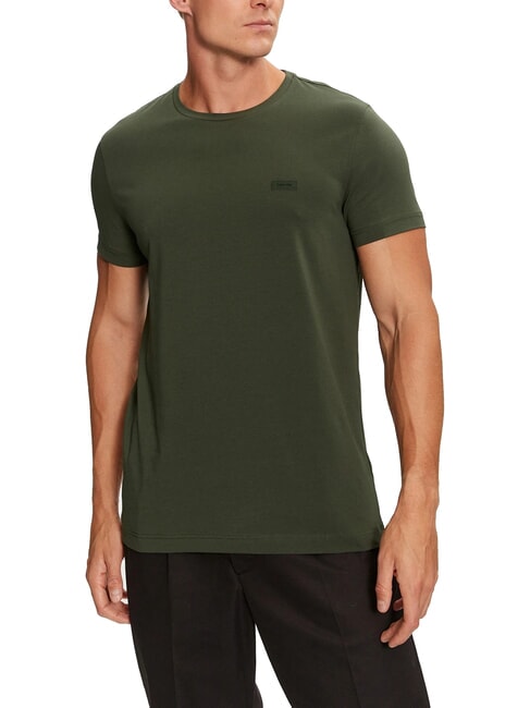 CALVIN KLEIN CK Slim fit stretch short-sleeved T-shirt midnight forest - T-shirt