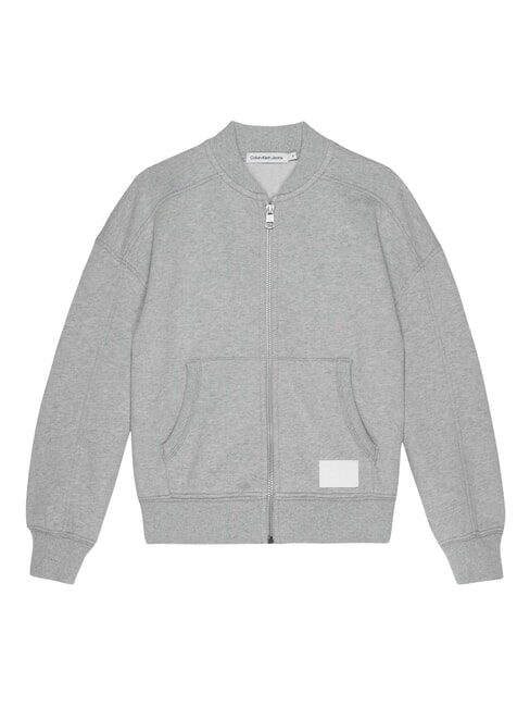 CALVIN KLEIN CK KIDS Zip-up hoodie with pockets light gray heather - Baby Sweatshirt