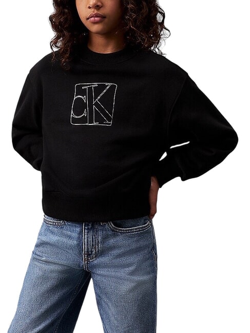 CALVIN KLEIN CK KIDS Crewneck sweatshirt with print ck black - Baby Sweatshirt