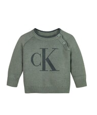 CALVIN KLEIN CK KIDS Crew neck sweatshirt with buttons meteor green - Baby Sweatshirt - 1