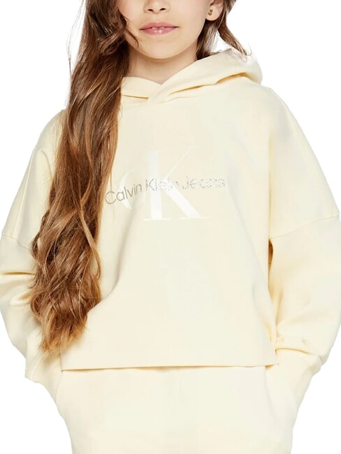 CALVIN KLEIN CK KIDS Glitter logo print hoodie afterglow - Baby Sweatshirt