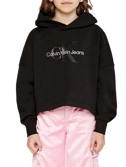 CALVIN KLEIN CK KIDS Glitter logo print hoodie ck black - Baby Sweatshirt