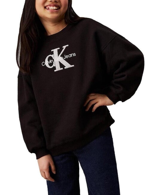 CALVIN KLEIN CK KIDS Crewneck sweatshirt with sherpa logo ck black - Baby Sweatshirt