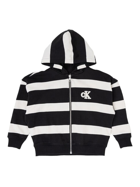 CALVIN KLEIN CK KIDS Full zip hoodie ck black/ivory stripe - Baby Sweatshirt