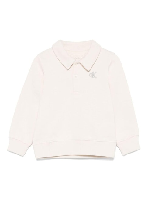 CALVIN KLEIN CK KIDS Cotton polo-style sweatshirt whitecap gray - Baby Sweatshirt