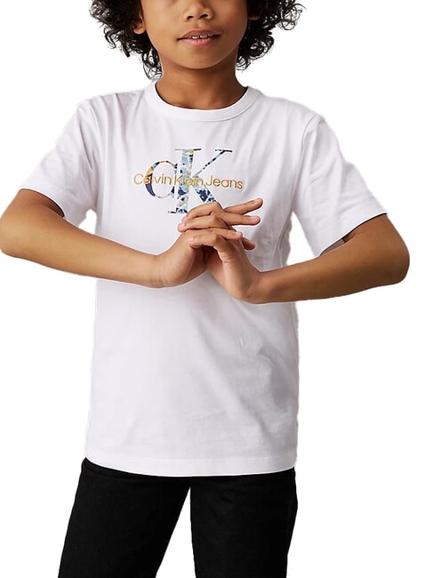 CALVIN KLEIN CK KIDS Short-sleeved cotton logo T-shirt bright white - Child T-shirt