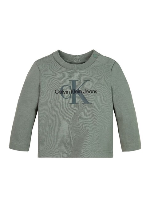 CALVIN KLEIN CK KIDS Long-sleeved T-shirt with button meteor green - Child T-shirt