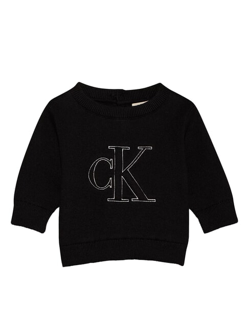 CALVIN KLEIN CK KIDS Crew neck sweater for newborns ck black - Rompers and baby outfits
