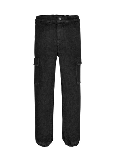 CALVIN KLEIN CK KIDS Baby jeans trousers with big pockets brushed black - Children's trousers