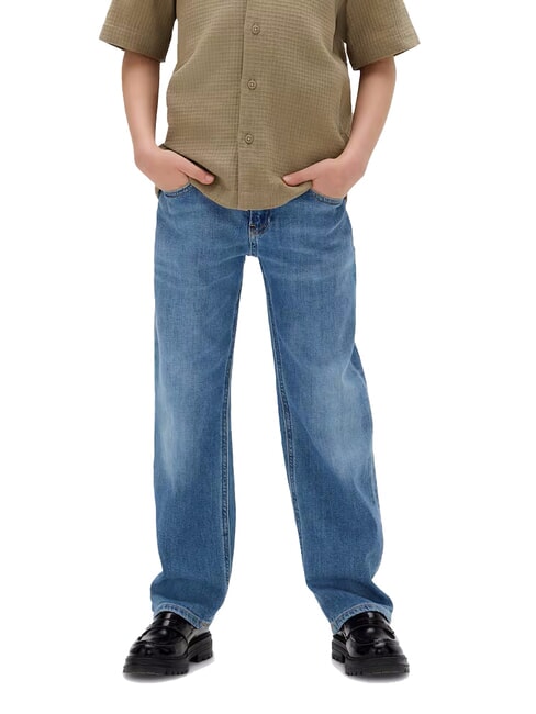 CALVIN KLEIN CK KIDS Wide leg jeans for kids washed blue hero - Children's trousers