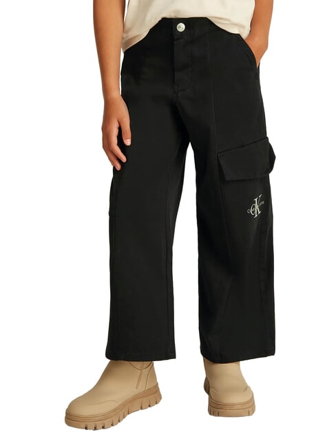CALVIN KLEIN CK KIDS Girls' cotton cargo trousers ck black - Children's trousers