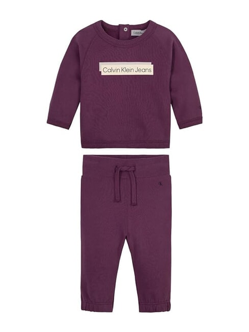 CALVIN KLEIN CK KIDS Baby sweatshirt and trousers amaranth - Rompers and baby outfits