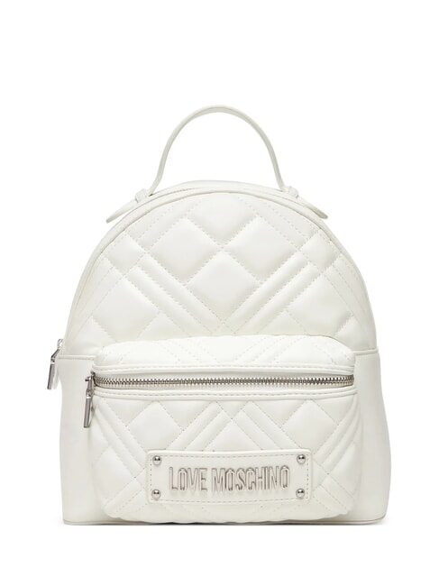 LOVE MOSCHINO QUILTED Backpack with pocket White - Women’s Bags