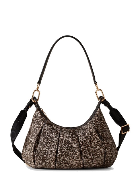 BORBONESE CROISSANT HOBO SMALL Shoulder bag OP / NATURAL / BLACK - Women’s Bags