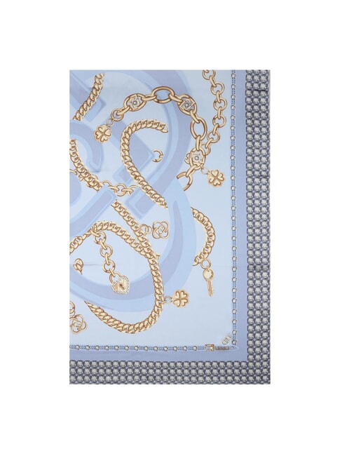 LIUJO MIX PRINT Scarf with all-over print chain light denim - Scarves