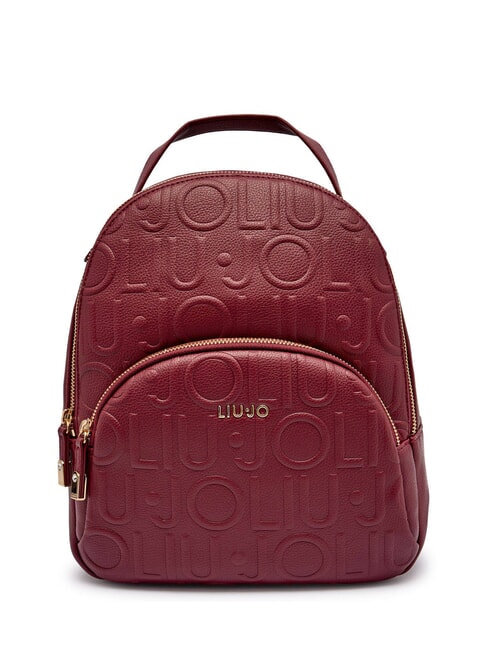 LIUJO MANHATTAN Medium backpack with embossed logo red wine - Women’s Bags
