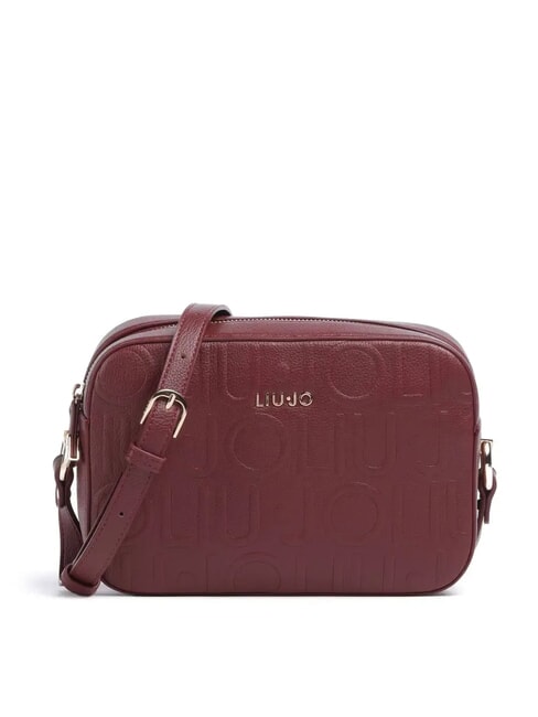 LIUJO MANHATTAN Medium camera case bag with embossed logo red wine - Women’s Bags
