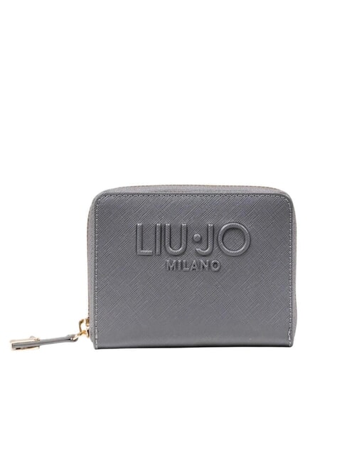 LIUJO CALIWEN Medium saffiano zip-around wallet anthracite - Women’s Wallets