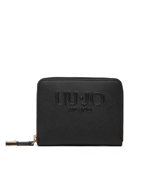 LIUJO CALIWEN Medium saffiano zip-around wallet BLACK - Women’s Wallets