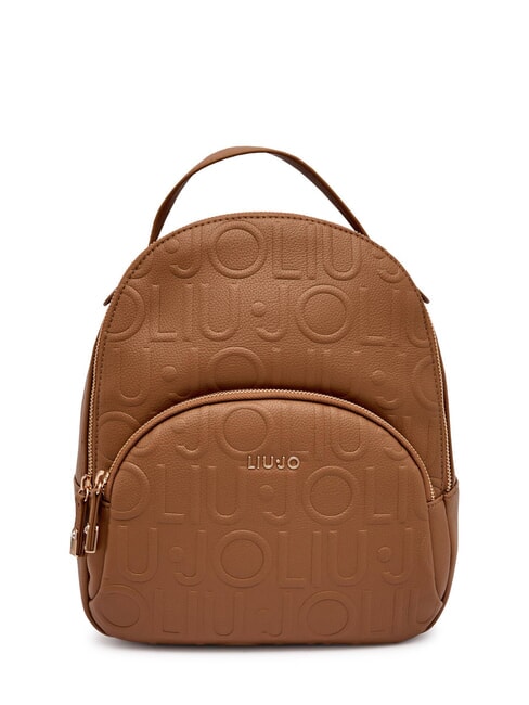 LIUJO MANHATTAN Medium backpack with embossed logo suede - Women’s Bags