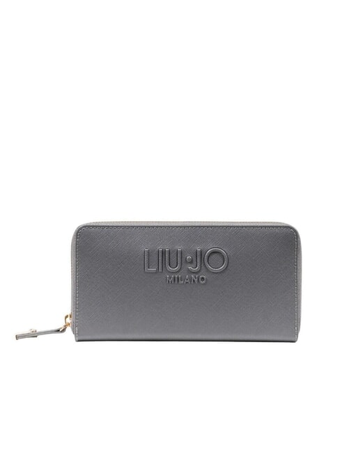 LIUJO CALIWEN Large zip-around saffiano wallet anthracite - Women’s Wallets