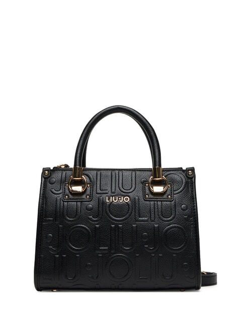 LIUJO MANHATTAN Small handbag with embossed logo BLACK - Women’s Bags