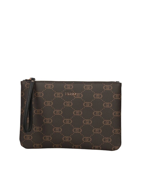 LIUJO CALIWEN Logo print clutch bag with cuff BLACK - Women’s Bags