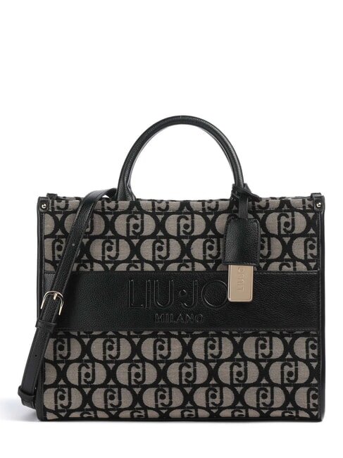 LIUJO RIDHI Jacquard fabric tote bag BLACK - Women’s Bags