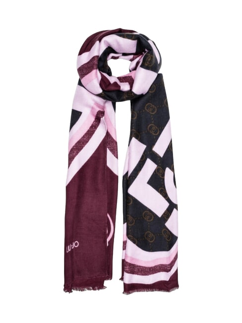 LIUJO LOGO Floral logo stole red wine - Scarves