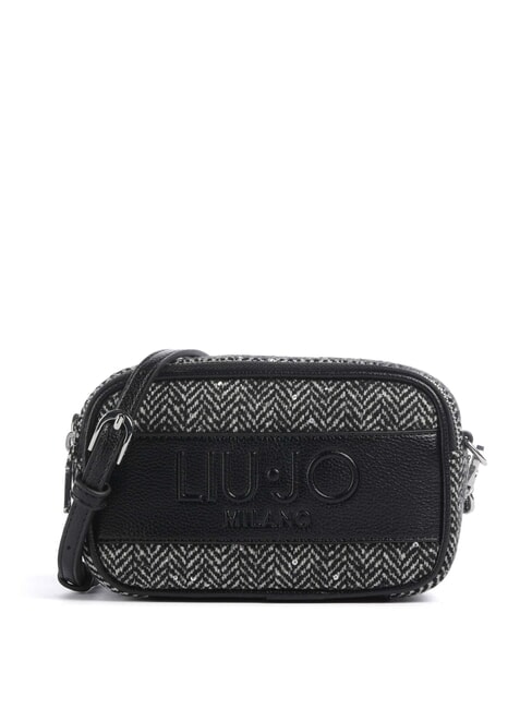 LIUJO RIDHI Mini shoulder bag in herringbone fabric BLACK - Women’s Bags