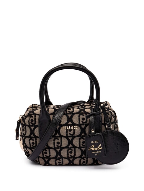 LIUJO AMELIE Small jacquard fabric trunk tobacco - Women’s Bags