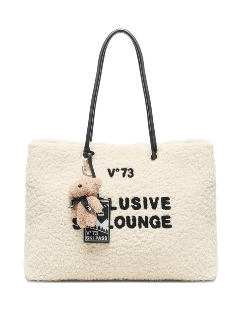 V73 SKI LOUNGE Shoulder shopping bag ecru/black - Women’s Bags
