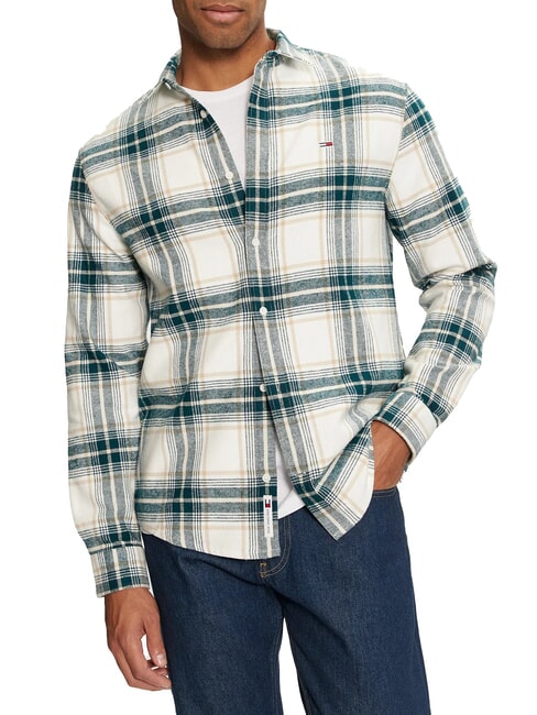 TOMMY HILFIGER TH JEANS  Long-sleeved cotton shirt ancient white - Men's Shirts