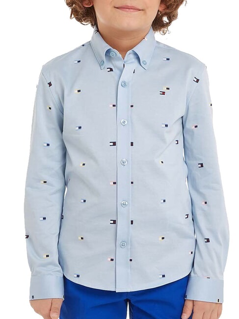 TOMMY HILFIGER TH KIDS Long-sleeved cotton shirt vessel blue - children's shirts