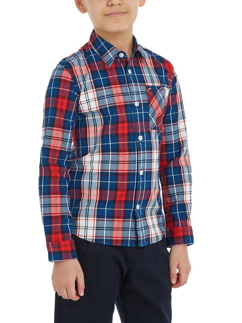 TOMMY HILFIGER TH KIDS Tartan Cotton shirt blue check - children's shirts